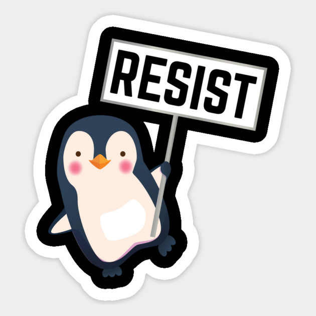 Resist-Penguin Magnet by Creatifly Graphic Tees