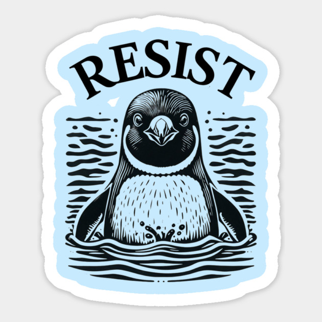 Resist-Penguin Magnet by Creatifly Graphic Tees