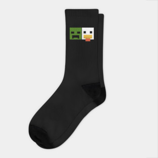 Zombie & Chicken Pixel Art Chicken-Jockey Socks