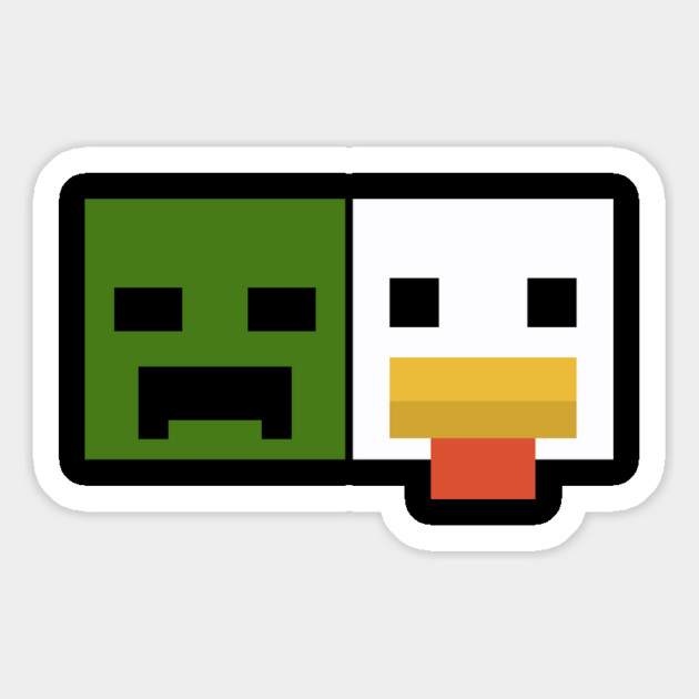 Zombie & Chicken Pixel Art Chicken-Jockey Magnet by Megadorim