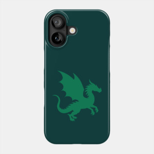 Minimalist Fantasy Green Dragon Silhouette Phone Case