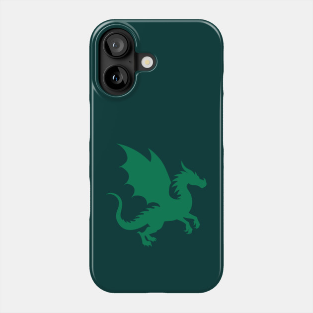 Minimalist Fantasy Green Dragon Silhouette Phone Case by DonWillisJrArt
