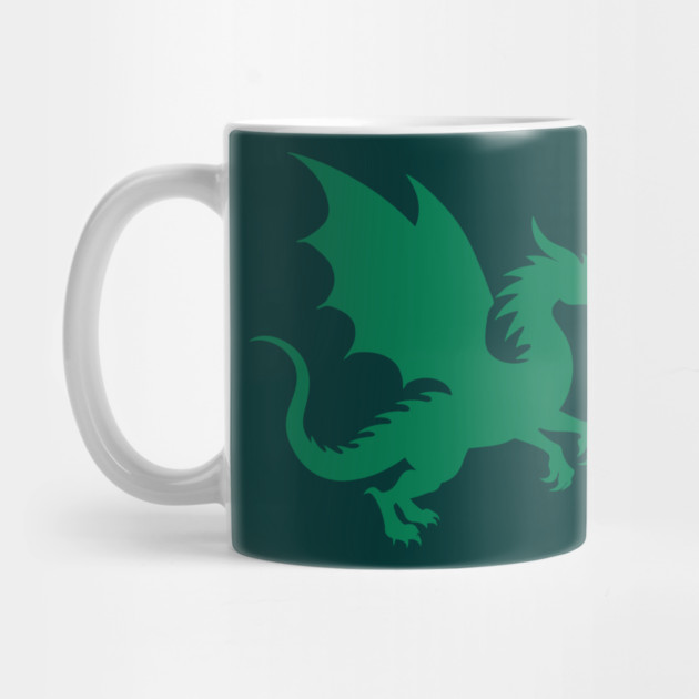 Minimalist Fantasy Green Dragon Silhouette by DonWillisJrArt