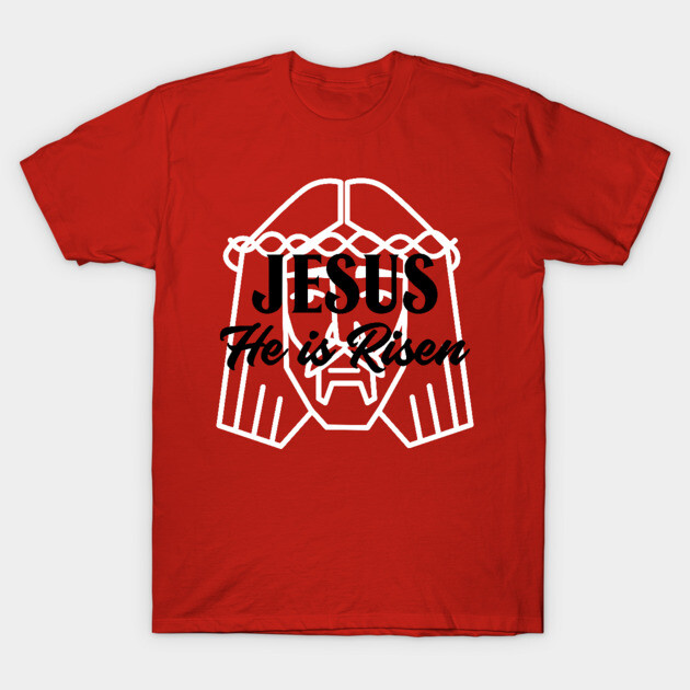 He is Risen - Jesus Face T-Shirt by NEZ-TEES