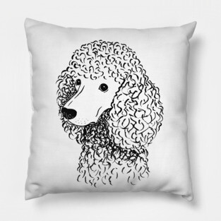 Poodle (Black and White) Pillow
