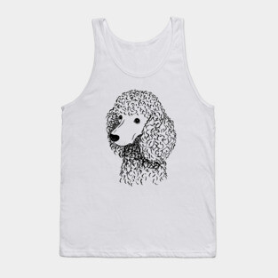 Poodle (Black and White) Tank Top