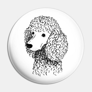 Poodle (Black and White) Pin