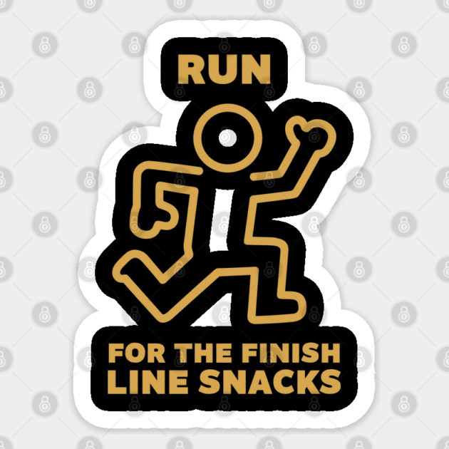 Run For The Finish Line Snacks Fitness Humor Pun Sticker by Anticorporati