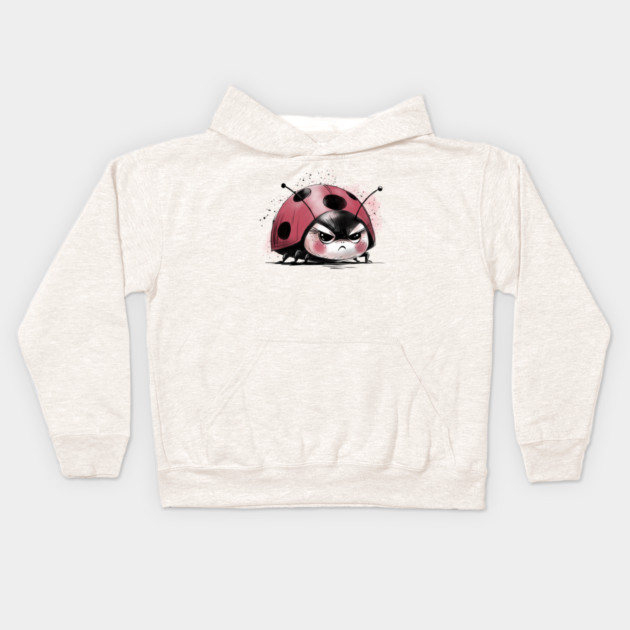 Grumpy Ladybug Kids Hoodie by H. R. Sinclair