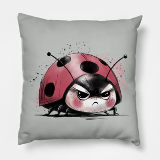 Grumpy Ladybug Pillow