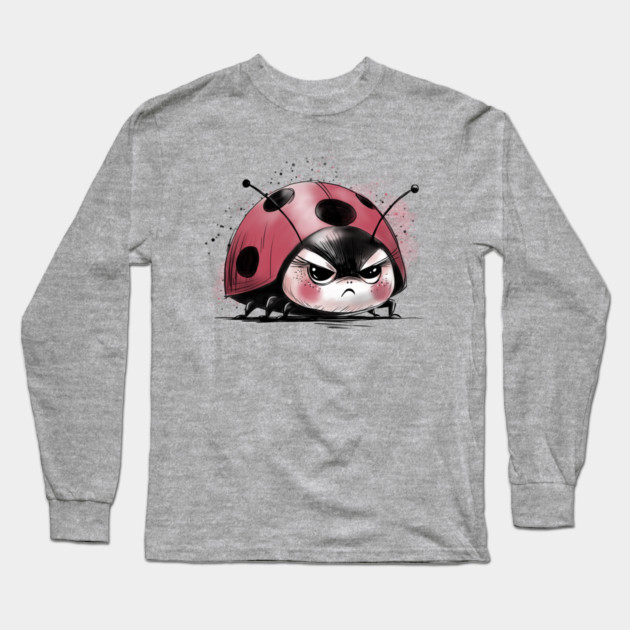 Grumpy Ladybug Long Sleeve T-Shirt by H. R. Sinclair