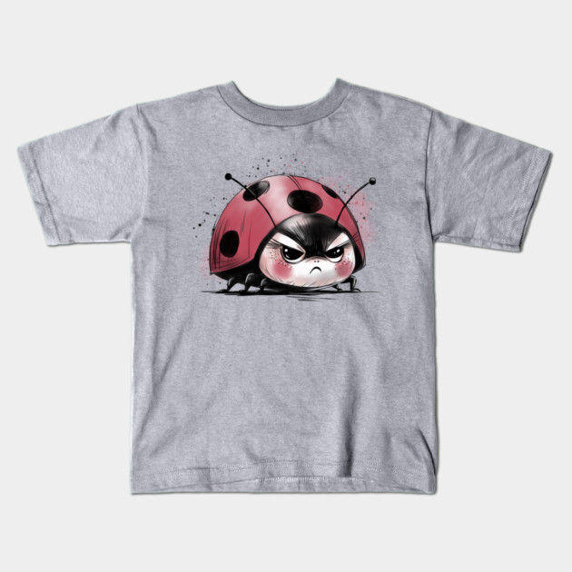 Grumpy Ladybug Kids T-Shirt by H. R. Sinclair