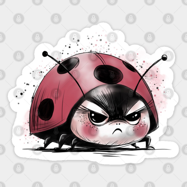 Grumpy Ladybug Sticker by H. R. Sinclair