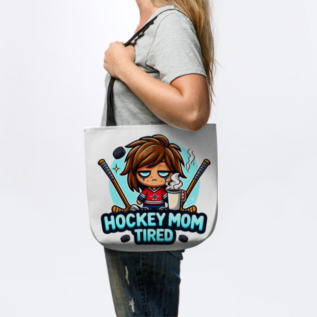 Hockey Mom Tired Emoji Shirt – Funny Exhausted Sports Mom Design by Ben's Store 1