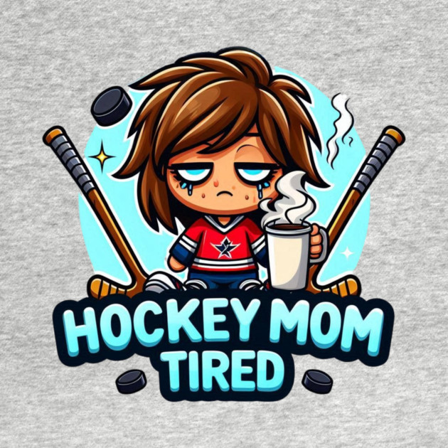 Hockey Mom Tired Emoji Shirt – Funny Exhausted Sports Mom Design by Ben's Store 1