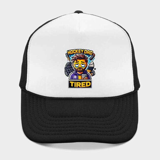Hockey Dad Tired | Funny Emoji Hockey Parent Design by Ben's Store 1