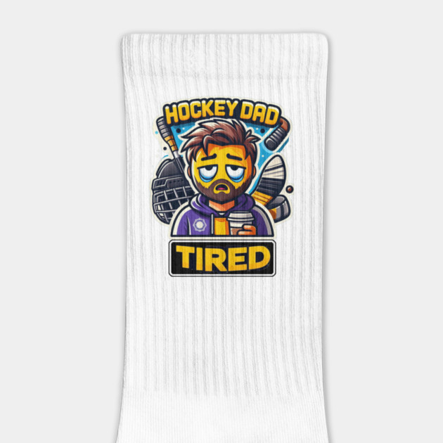 Hockey Dad Tired | Funny Emoji Hockey Parent Design by Ben's Store 1