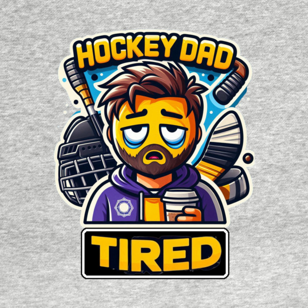 Hockey Dad Tired | Funny Emoji Hockey Parent Design by Ben's Store 1