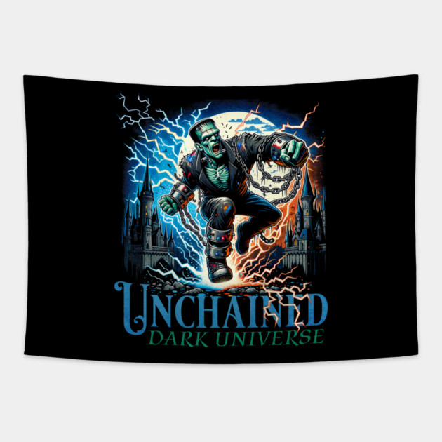 Frankenstein Unchained Orlando Florida's Newest Theme Park Tapestry by Joaddo