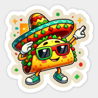 Kids-Dabbing-Taco-Cinco-de-Mayo-Funny-Mexican-Food-Dab-Boys-Kids Sticker