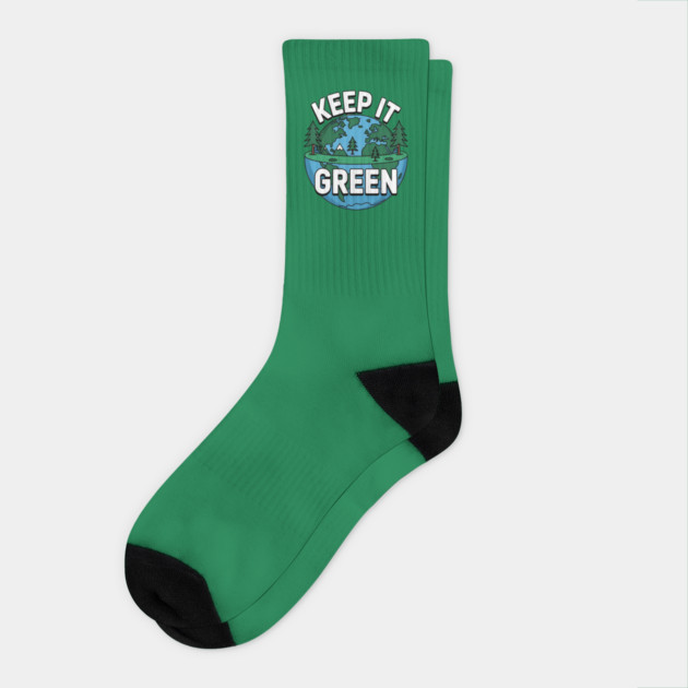 Keep It Green Socks by Creatifly Graphic Tees