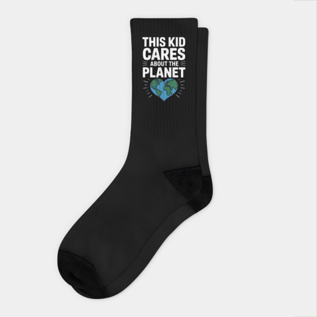 This Kid Cares About The Planet Socks by Creatifly Graphic Tees