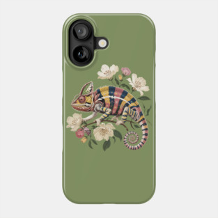 Botanical Chameleon Nature Illustration 2 Phone Case
