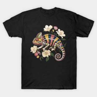Botanical Chameleon Nature Illustration 2 T-Shirt