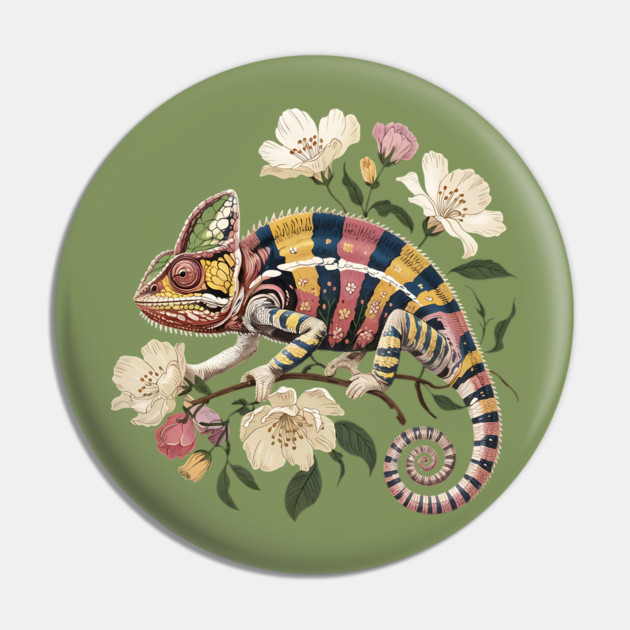 Botanical Chameleon Nature Illustration 2 Pin by BirdsnStuff