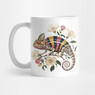 Botanical Chameleon Nature Illustration 2 Mug
