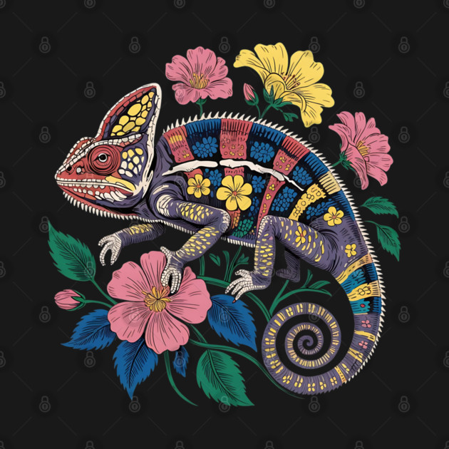 Botanical Chameleon Nature Illustration 3 by BirdsnStuff