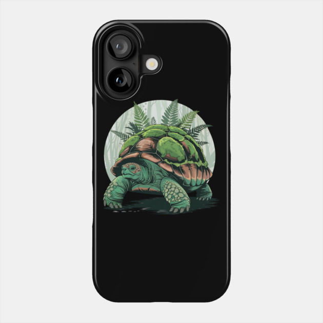Giant Tropical Forest Tortoise with Lush Green Ferns 2 Phone Case by BirdsnStuff