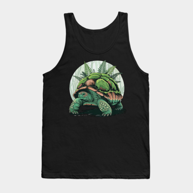 Giant Tropical Forest Tortoise with Lush Green Ferns 2 Tank Top by BirdsnStuff