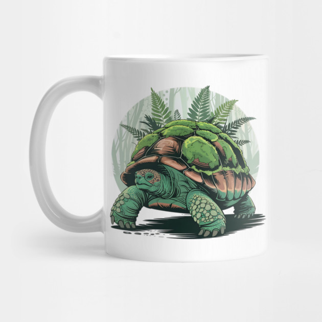 Giant Tropical Forest Tortoise with Lush Green Ferns 2 by BirdsnStuff