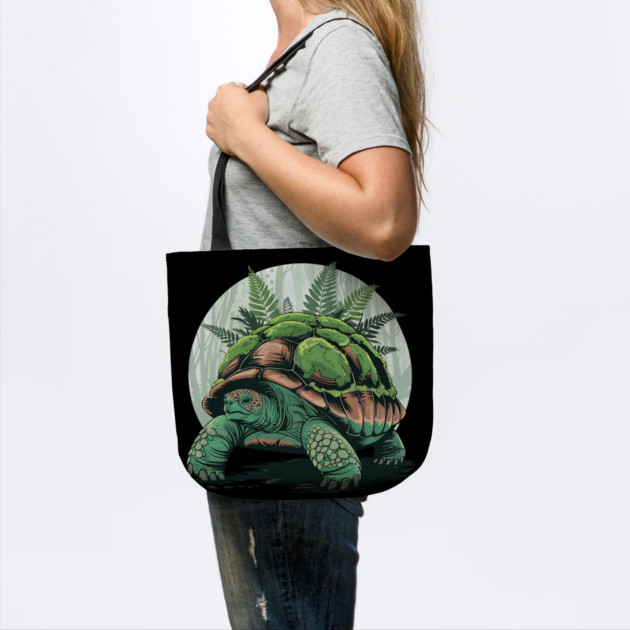 Giant Tropical Forest Tortoise with Lush Green Ferns 2 by BirdsnStuff