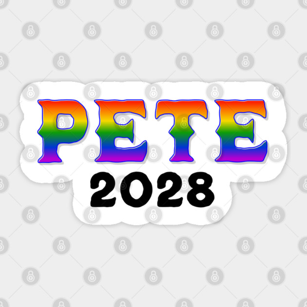 PETE 2028 Elect Pete Buttigieg for President in 2028 rainbow design Sticker by Luxinda
