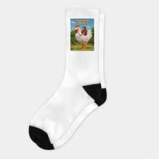 Chicken-Jockey - Funny Bigfoot riding chicken Socks