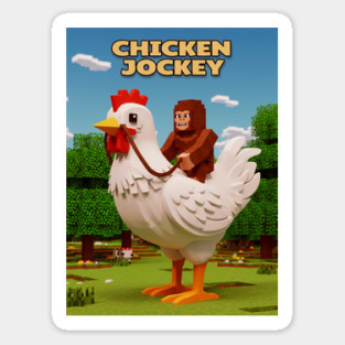 Chicken-Jockey - Funny Bigfoot riding chicken Magnet