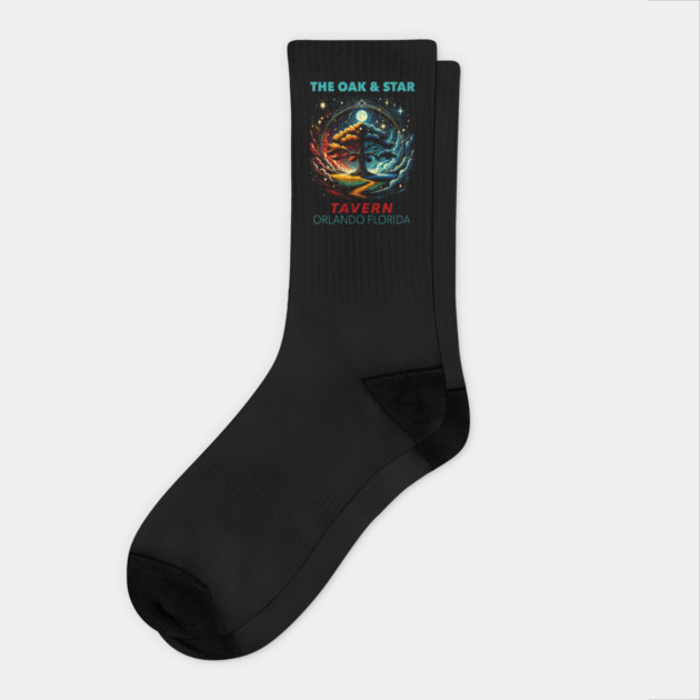 The Oak and Star Orlando Florida Theme Park Bar Socks by Joaddo