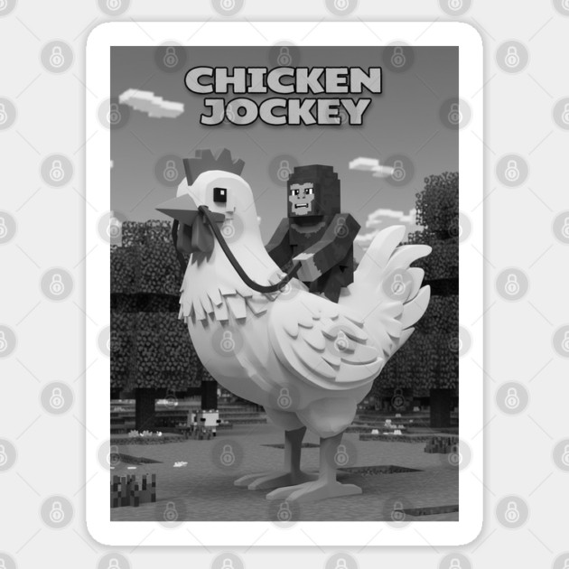 Chicken-Jockey - Funny Bigfoot riding chicken #2 Sticker by Megadorim
