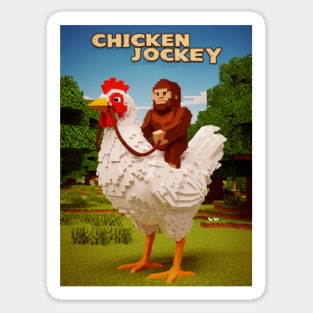 Chicken-Jockey - Funny Bigfoot riding chicken #4 Sticker