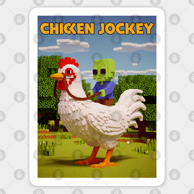 Chicken-Jockey - Funny Alien riding chicken Sticker by Megadorim