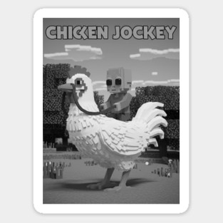 Chicken-Jockey - Funny Alien riding chicken #2 Magnet