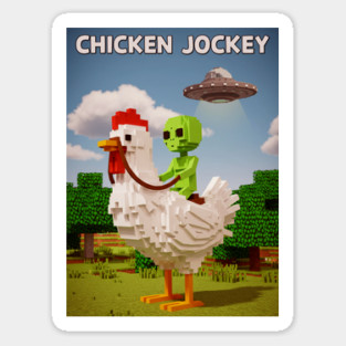 Chicken-Jockey - Funny Alien riding chicken #4 Sticker
