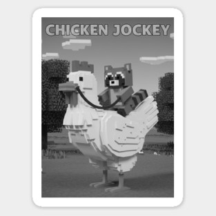 Chicken-Jockey - Funny Raccoon riding chicken #2 Sticker
