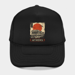 Athens Parthenon at Sunset Retro Japanese Art Style Hat