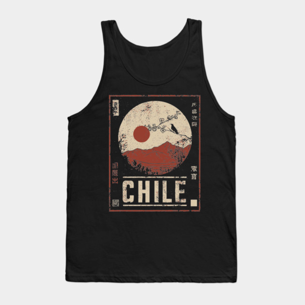 Chile Landscape Japanese Travel Poster Tank Top by TuncGK