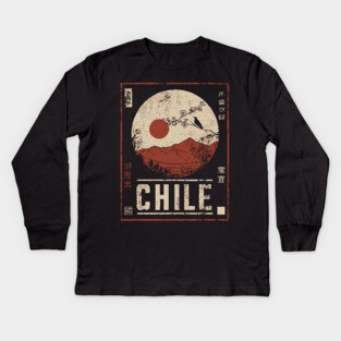 Chile Landscape Japanese Travel Poster Kids Long Sleeve T-Shirt