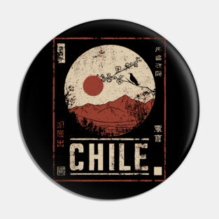 Chile Landscape Japanese Travel Poster Pin