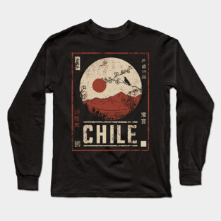 Chile Landscape Japanese Travel Poster Long Sleeve T-Shirt